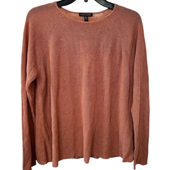 Eileen Fisher Terac crew neck  long sleeved top - Picture 1 of 10